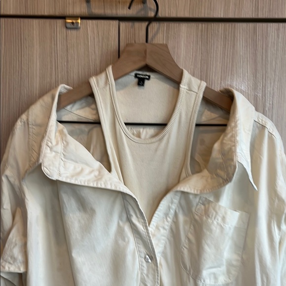 Monrow Cream Ribbed Top - Picture 5 of 7